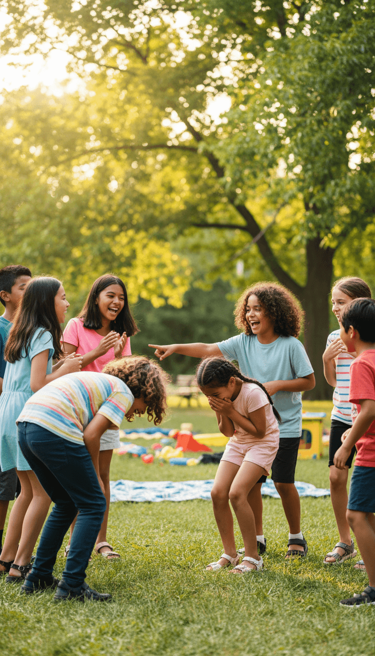 Children laughing together at Barnard Summer Camp in Toronto
